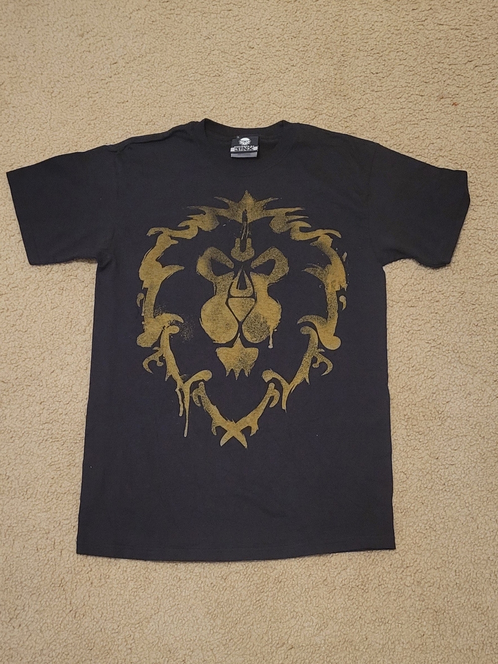 World of Warcraft WoW Alliance Lion Logo T-Shirt Black Graphic Tee Mens Small